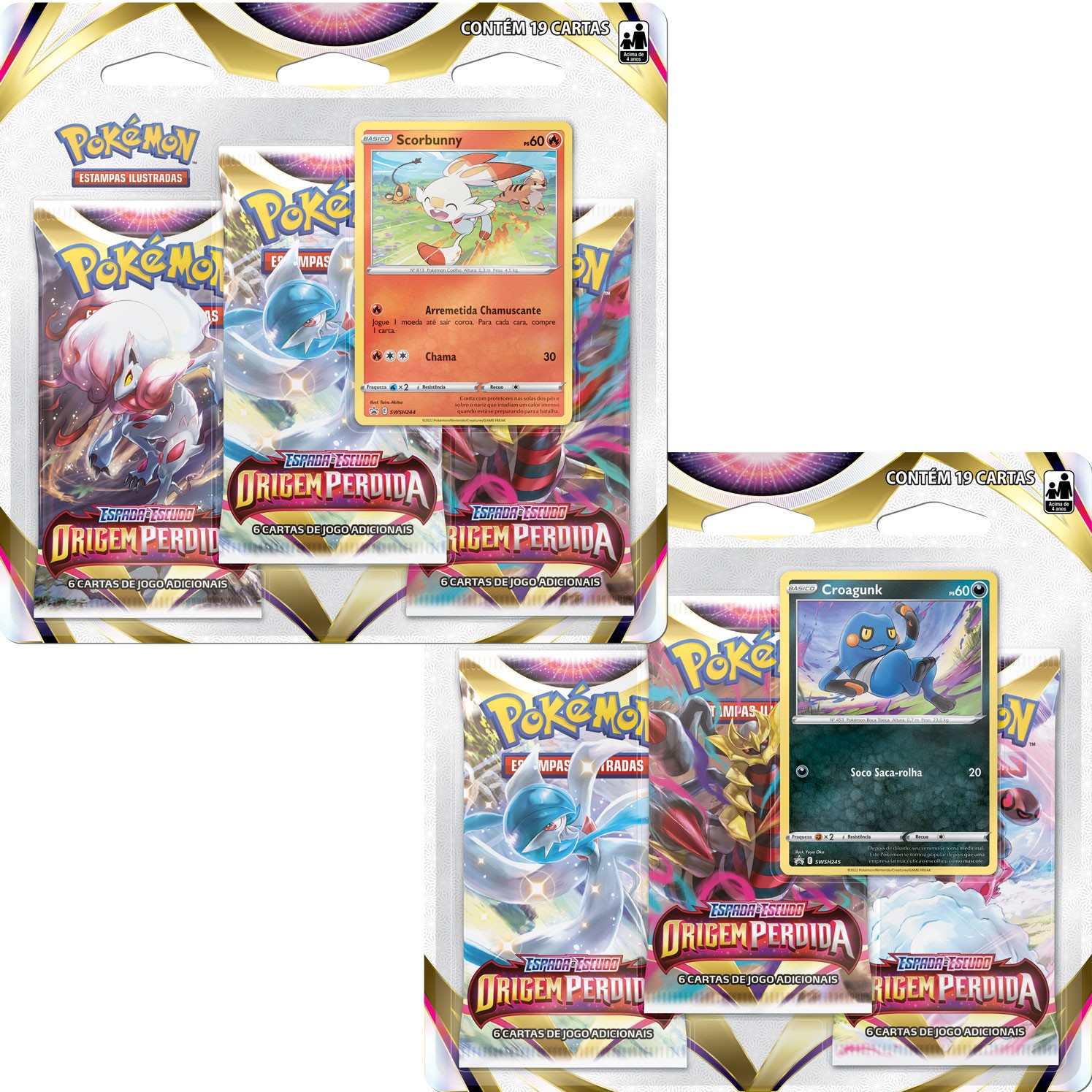 Pokémon TCG: Triple Pack SWSH11 Origem Perdida - Croagunk - Bazaar Geek