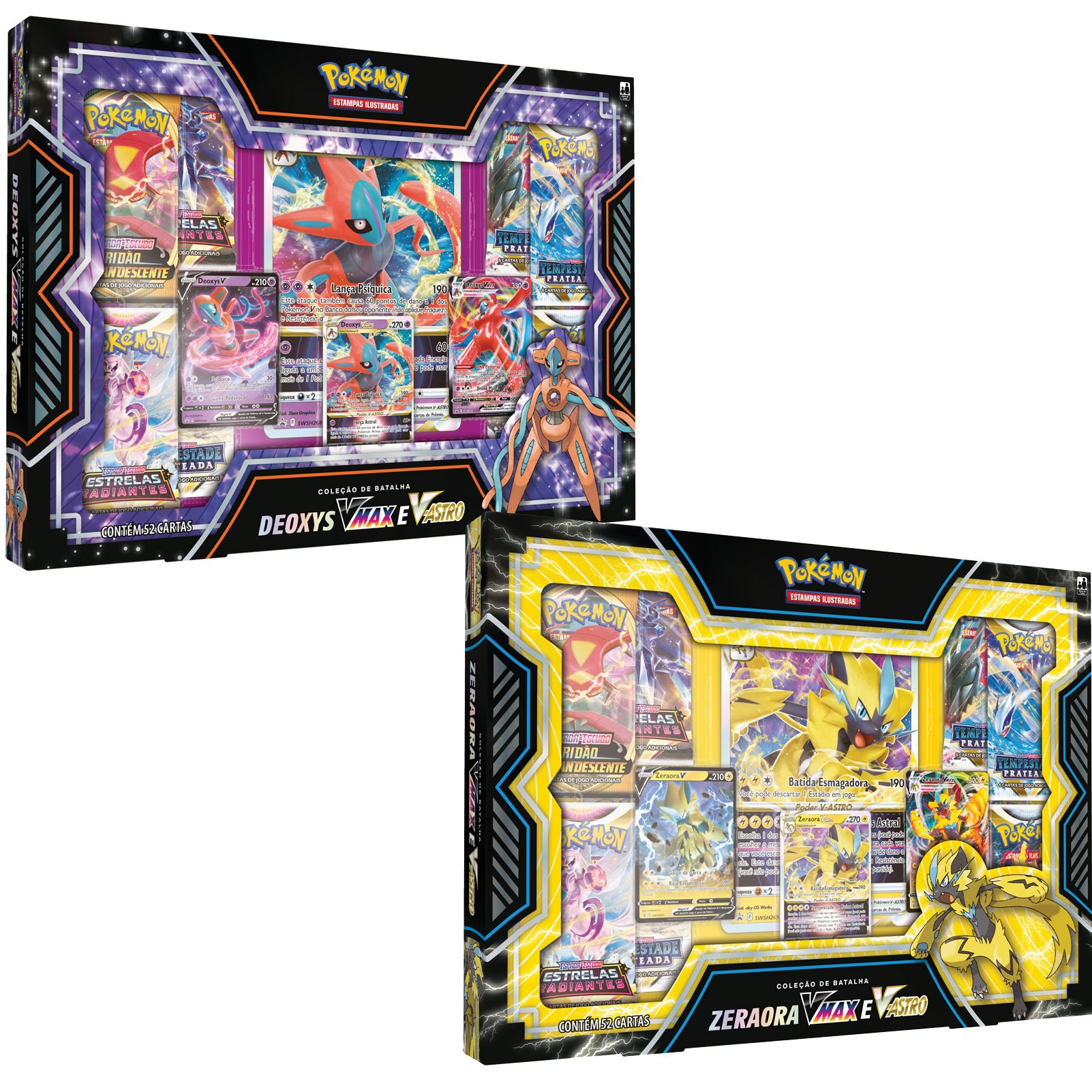 Cartas Pokémon Box Coleção de Batalha Deoxys VMax e VAstro - Copag