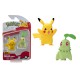 Boneco Pokémon Pikachu e Chikorita  Battle Figure Pack Wicked Cool Toys Sunny
