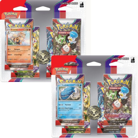 2 Quádruplo Pack Pokémon Escarlate e Violeta Arcanine e Dondozo Copag