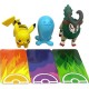 3 Bonecos Pokémon XY  Gogoat,Wobbuffet e Pikachu Tomy