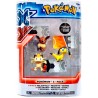 3 Bonecos Pokémon XY Helioptile, Meowth e Eevee Tomy