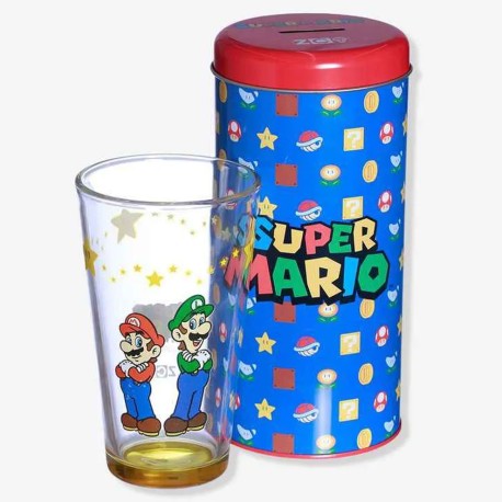 Copo De Vidro Super Mario com Cofre 500ml