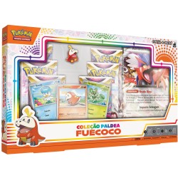 Box Pokémon Coleção Paldea Fuecoco com Broche e Carta Gigante Koraidon EX Copag