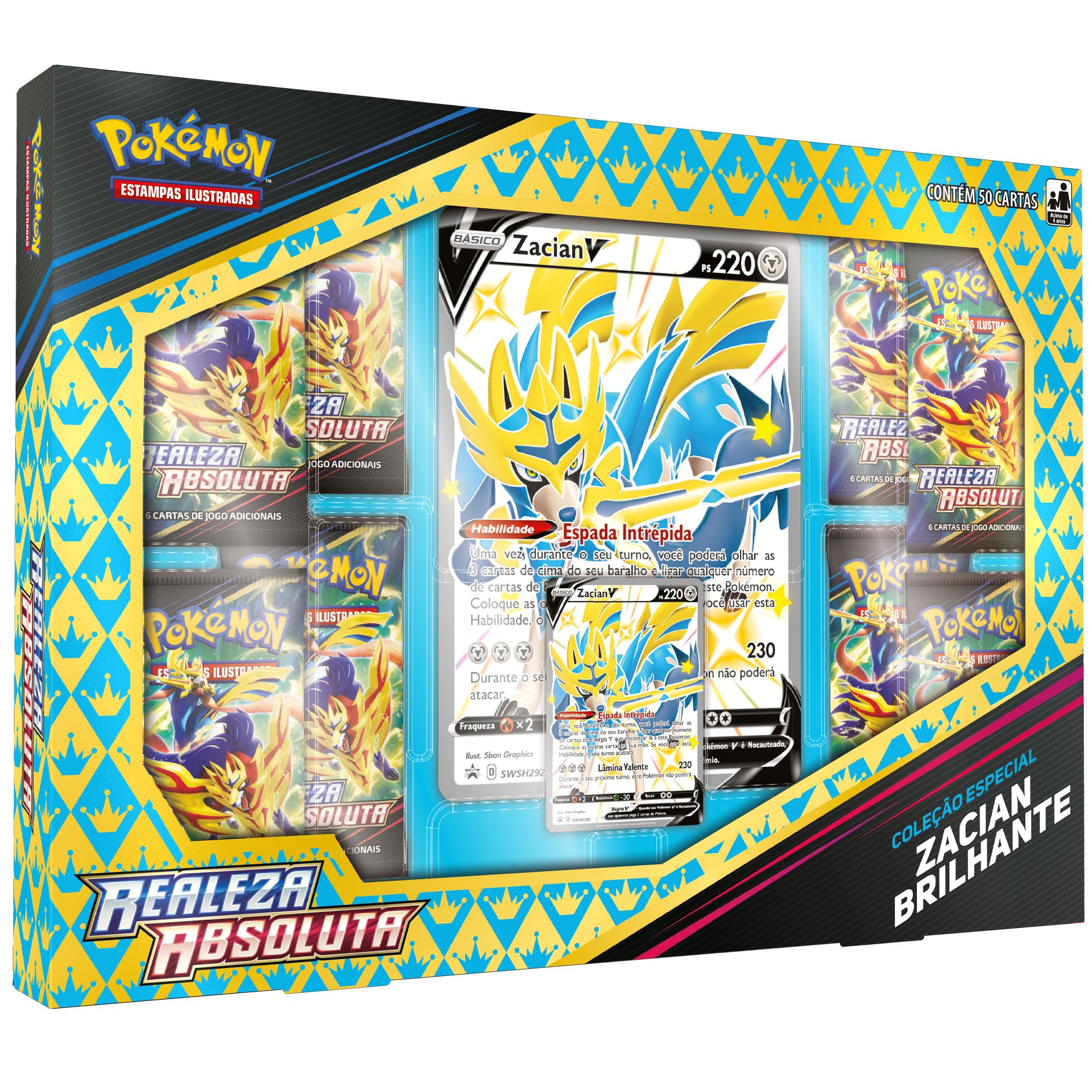 Kit com 50 Cartinhas Pokemon, Marca Copag