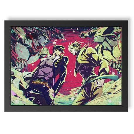 Quadro Decorativo JoJo's Bizarre Adventure Jotaro Kujo Vs. Dio geek.frame