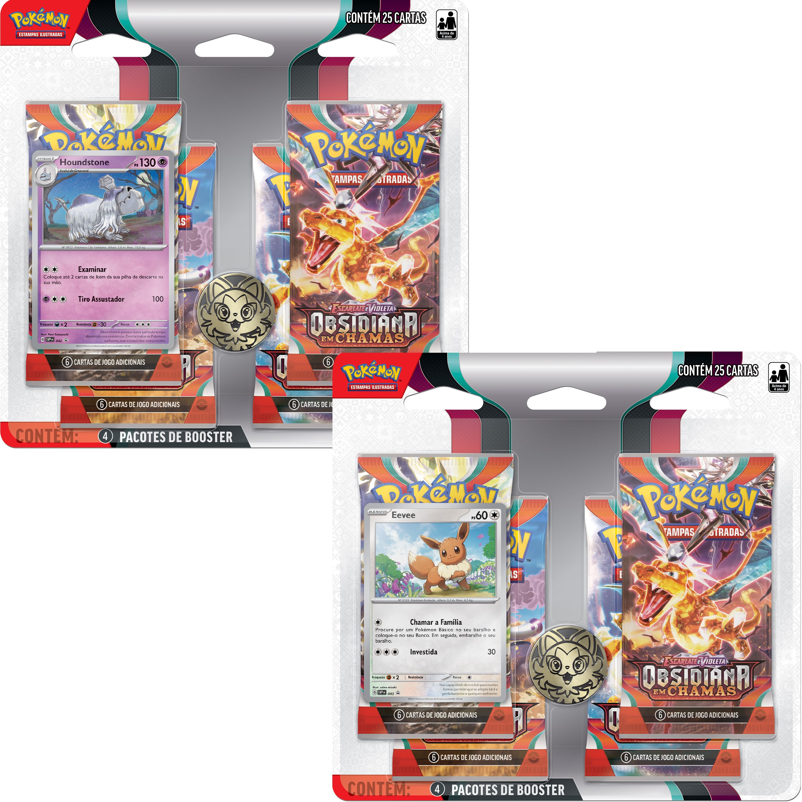 Triple Pack Pokémon Escarlate e Violeta 3 Obsidiana em Chamas - Pawmi -  Pokémon TCG Escala Miniaturas by Mão na Roda 4x4