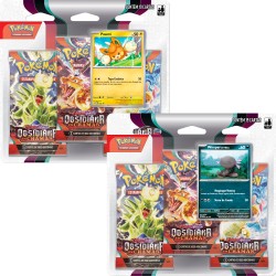 2 Triple Pack Pokémon Escarlate e Violeta Obsidiana em Chamas Pawmi e Wooper de Paldea Copag