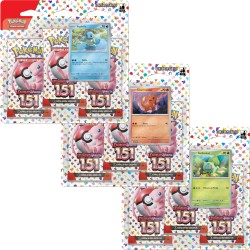 3 Triple Pack Pokémon Coleção Especial Escarlate e Violeta 151 Bulbasaur, Charmander e Squirtle Copag