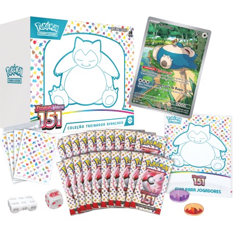 Box Elite Pokémon Escarlate e Violeta 151 Snorlax Coleção Treinador Avançado Copag