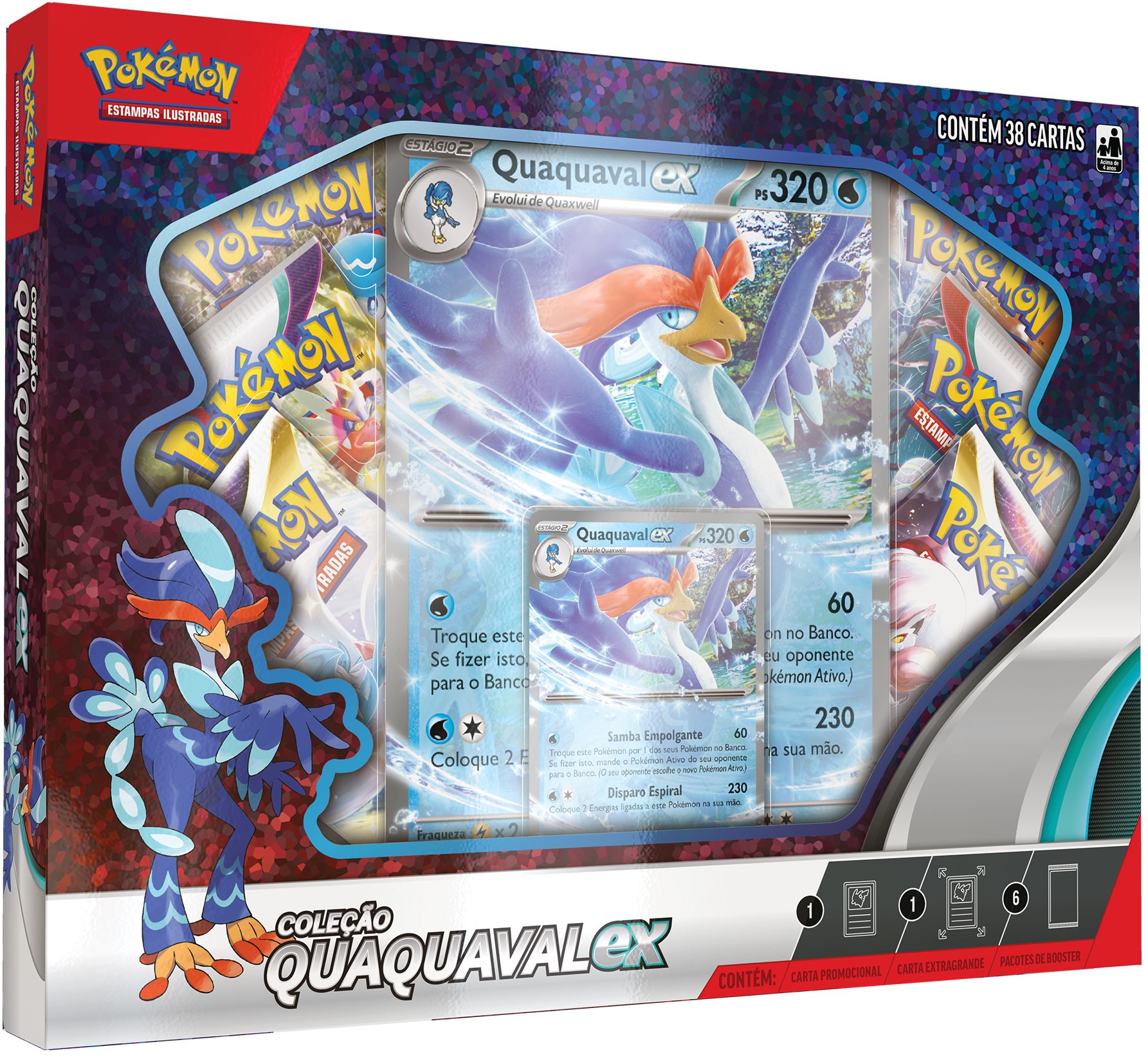 Box Pokémon Parceiros de Paldea Quaquaval EX Copag Box Pokémon Parceiros de Paldea Quaquaval EX Copag