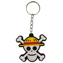 Chaveiro Emborrachado One Piece Piratas Chapéus de Palha