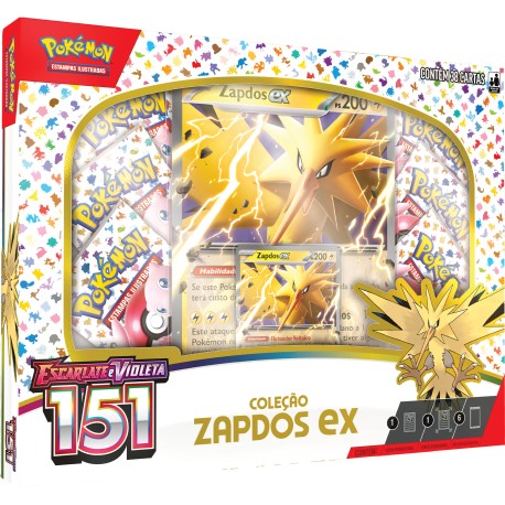 Box Pokémon Zapdos EX ou Alakazam EX Coleção Especial 151 Escarlate e  Violeta 3.5 Original e Lacrado Copag 6 boosters