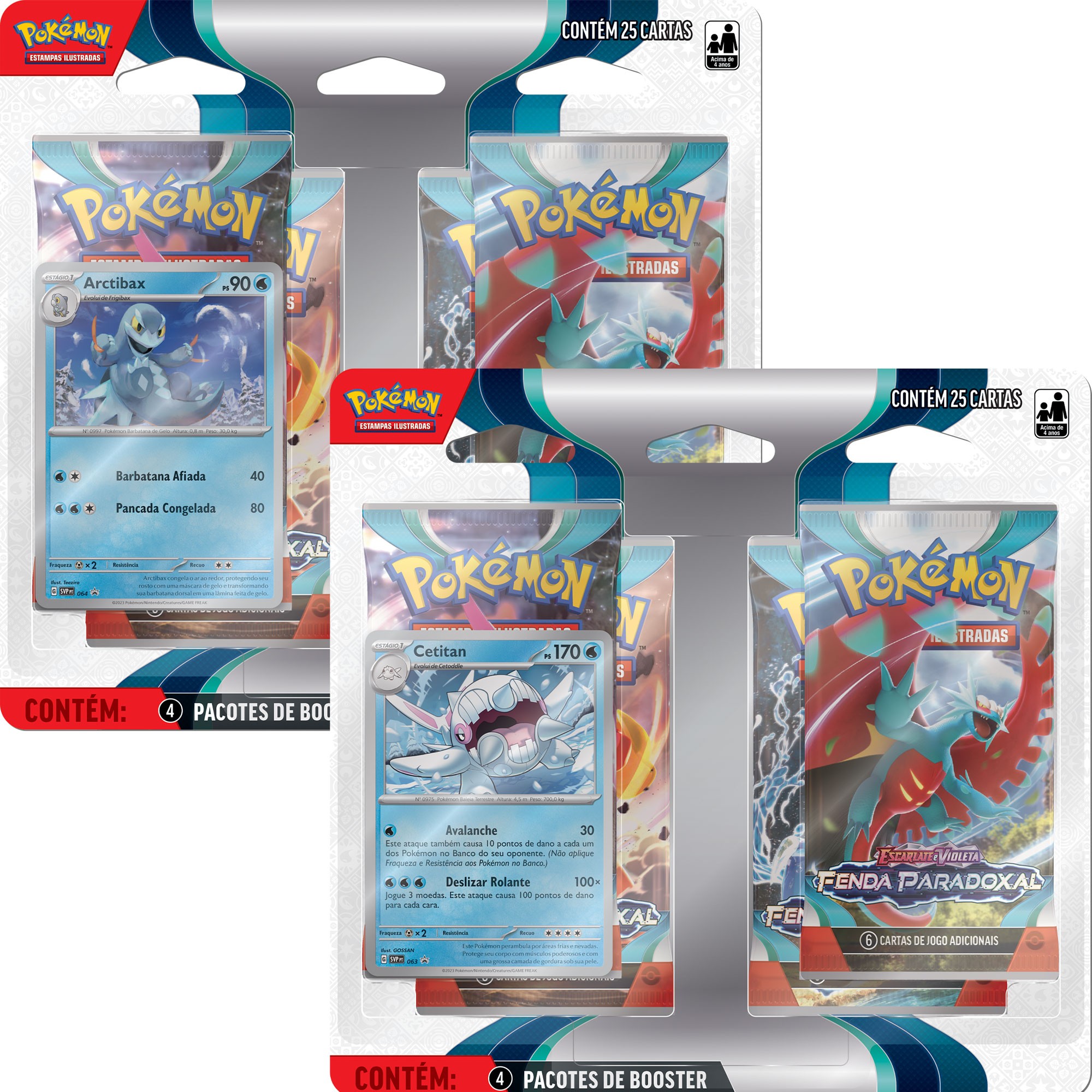 Jogo De Carta Pokemon Escarlate E Violeta 4 Fenda Paradoxal Com 1 Booster  (6 Cartas) Copag - Membi Papelaria e Livraria