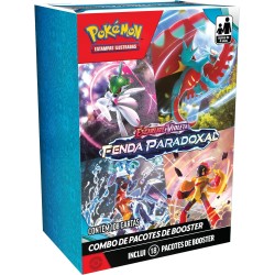 Box 18 Booster Cards Pokémon Escarlate e Violeta Fenda Paradoxal Copag