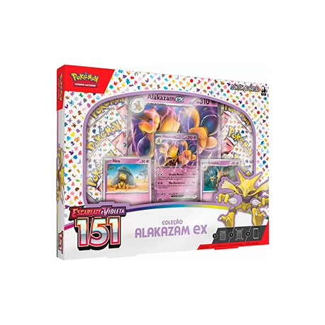 Box Pokémon Coleção Especial Escarlate e Violeta 151 Alakazam EX Copag