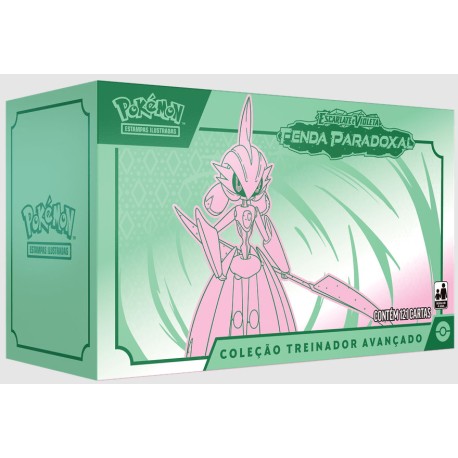 Box Elite Pokémon Escarlate e Violeta Fenda Paradoxal Valentia Férrea Coleção Treinador Avançado Copag