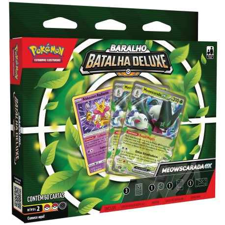 Deck Pokémon Baralho Batalha Deluxe Meowscarada EX Copag