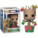 Boneco Marvel Guardiões da Galáxia Groot Holiday Christmas Tree Pop Funko 399
