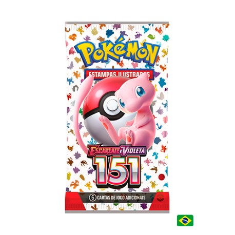 Booster Unitário com 6 Cards Pokémon Coleção Especial Escarlate e Violeta 151 Copag