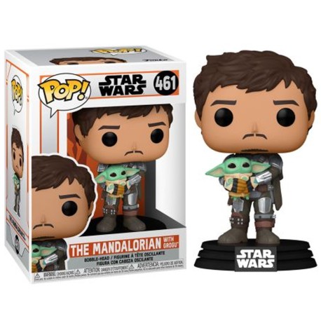 Boneco Star Wars The Mandalorian With Grogu Pop Funko 4461