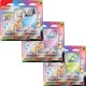 Kit com 3 Triple Pack Pokémon Escarlate e Violeta Evoluções Prismáticas Glaceon, Sylveon e Leafeon Copag