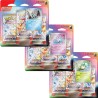 Kit com 3 Triple Pack Pokémon Escarlate e Violeta Evoluções Prismáticas Glaceon, Sylveon e Leafeon Copag