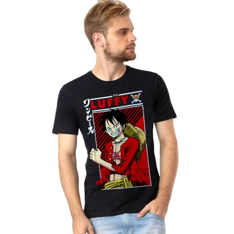 Camiseta One Piece Monkey D. Luffy Preta