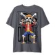 Camiseta One Piece Monkey D. Luffy Flag Cinza