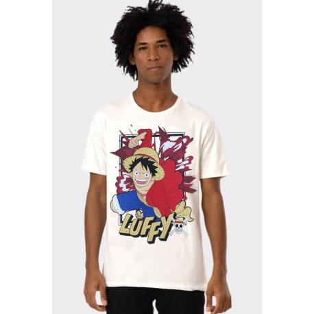 Camiseta One Piece Monkey D. Luffy Punch Off White