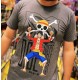 Camiseta One Piece Monkey D. Luffy Flag Cinza