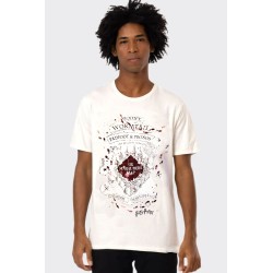 Camiseta Harry Potter Mapa do Maroto Off White