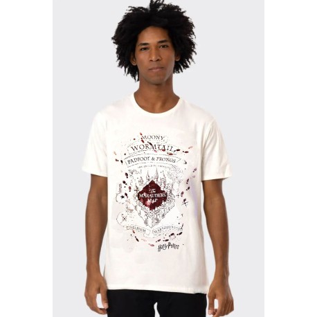 Camiseta Harry Potter Mapa do Maroto Off White