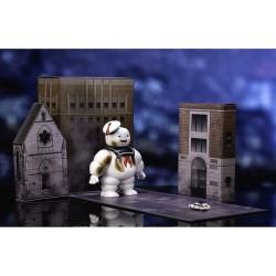 Miniatura Ghostbusters Stay Puft e Ecto-1 Diorama Nano Scene Die Cast Jada