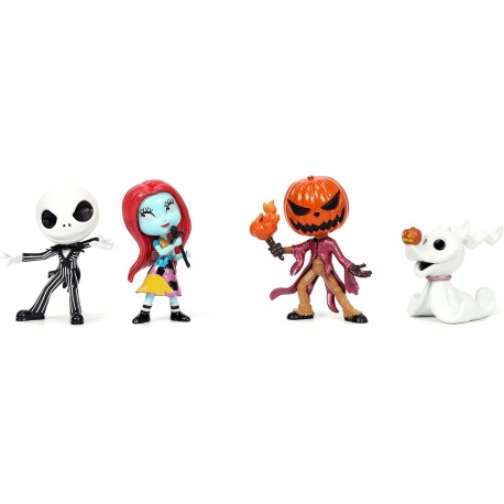 4 Bonecos The Nightmare Before Christmas Jack Skellington, Sally, Zero, Pumpkin Metalfigs Jada