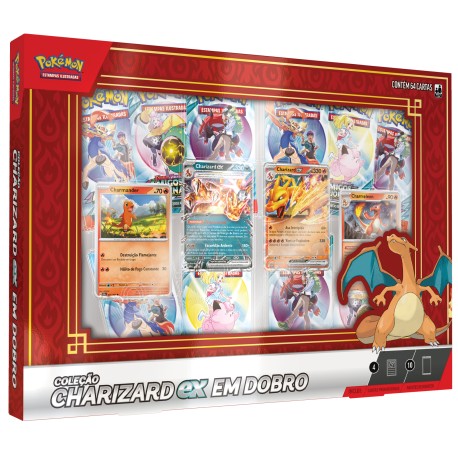 Box Pokémon Coleção Charizard EX em Dobro Copag
