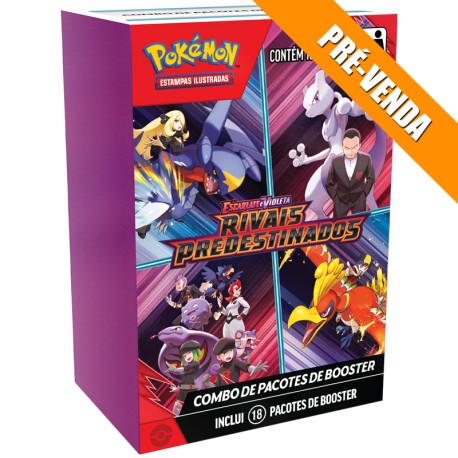 Box 18 Boosters Cards Pokémon Escarlate e Violeta Rivais Predestinados Copag