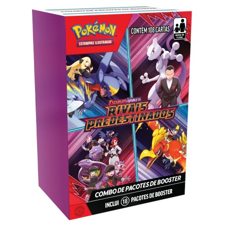 Box 18 Boosters Cards Pokémon Escarlate e Violeta Rivais Predestinados Copag
