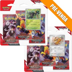 Kit com 2 Triple Pack Pokémon Escarlate e Violeta Rivais Predestinados Zarude e Eevee Copag