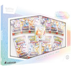 Box Pokémon Escarlate e Violeta Evoluções Prismáticas Coleção Arco-íris Copag