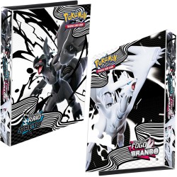 Pasta Fichário Pokémon Escarlate e Violeta Raio Preto e Fogo Branco Capa Dura 4 Argolas