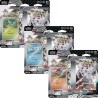 Kit com 3 Quádruplo Pack Pokémon Escarlate e Violeta Raio Preto e Fogo Branco Snivy, Tepig e Oshawott Copag