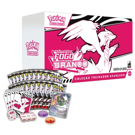 Box Elite Pokémon Escarlate e Violeta Fogo Branco Coleção Treinador Avançado Copag