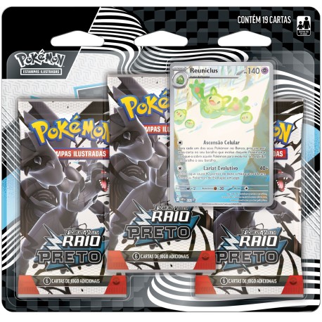 Triple Pack Pokémon Escarlate e Violeta Raio Preto Reuniclus Copag