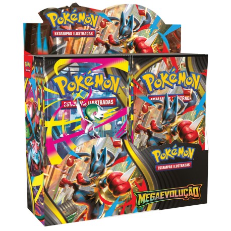 Box 36 Boosters Cards Pokémon Mega Evolução Copag