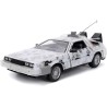 Miniatura De Volta Para o Futuro DeLorean Time Machine Frost Version com Luz 1:24 Jada
