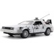 Miniatura De Volta Para o Futuro DeLorean Time Machine Frost Version com Luz 1:24 Jada