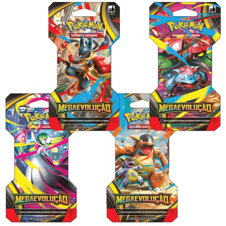 Booster com 6 Cartas Pokémon Mega Evolução Copag