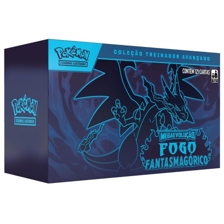 Box Elite Pokémon Mega Evolução Fogo Fantasmagórico Coleção Treinador Avançado Copag