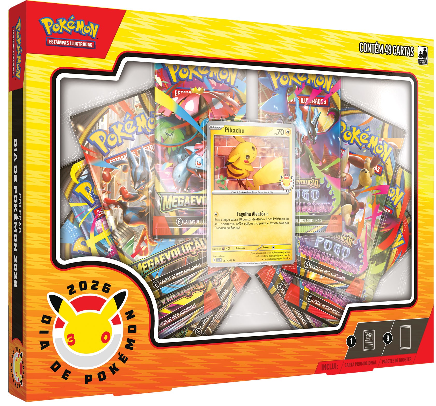Box Dia de Pokémon 2026 Pikachu 30 anos Copag